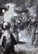 Lesser Ury At the railway station Friedrichstrabe china oil painting reproduction